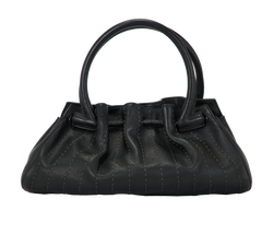 Vintage Gathered Bag, Leather, Blk, MII, 1*